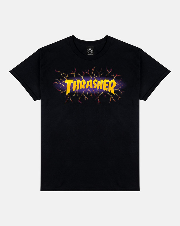Thrasher Lightning Black Ss M - Skateboard Tshirt