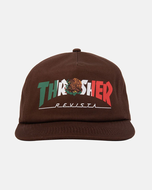 Thrasher Mexico Revista Snapback Hat Brown - Skateboard Hat
