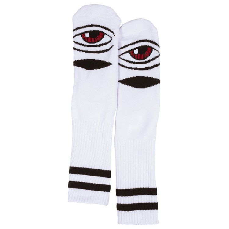 Toy Machine Sect Eye Socks White - Skateboard Socks