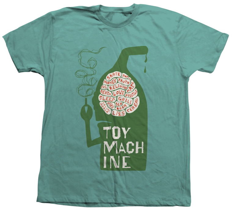 Toy Machine Silowet Green Ss L - Skateboard Tshirt