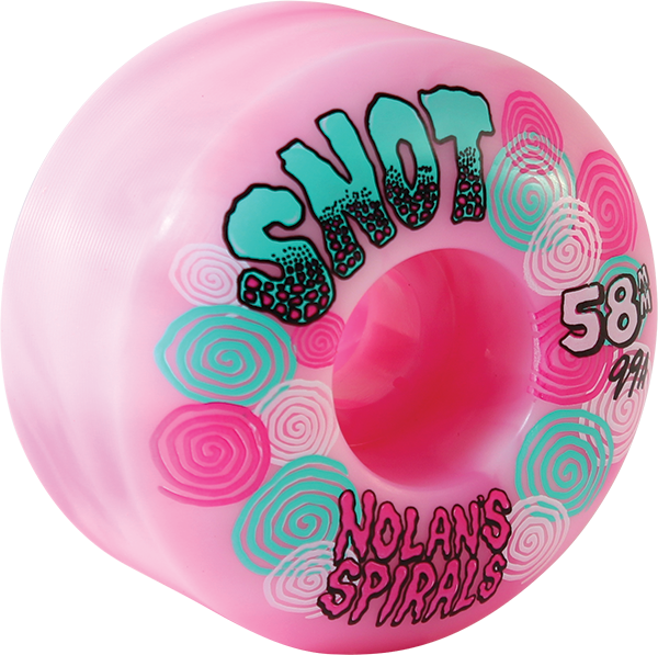 Snot Houghton Spiral Wide Boys 58mm 99a Pnk/wt Swl - Skateboard Wheels (Set Of Four)