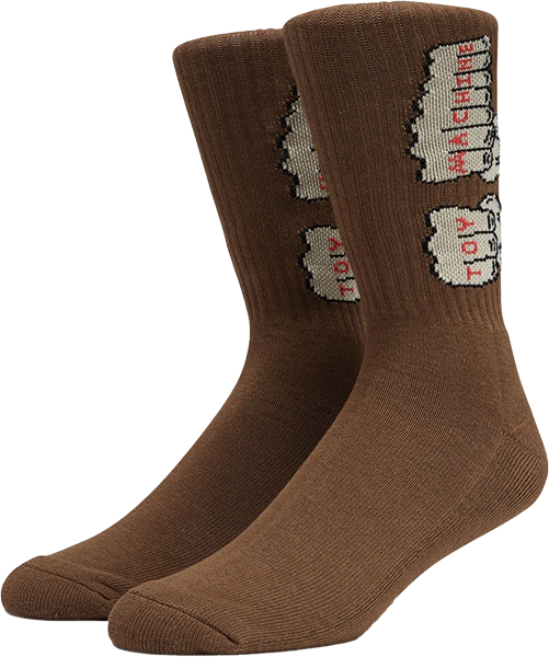 Tm Fists Crew Socks Brown 1pr - Skateboard Socks