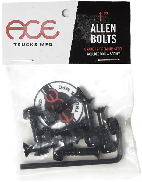 Ace 1" Allen Hardware Set Black - Skateboard Hardware