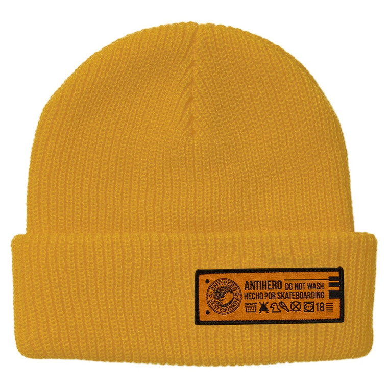 Anti-hero Hecho Por Cuff Beanie Yellow - Skateboard Beanie