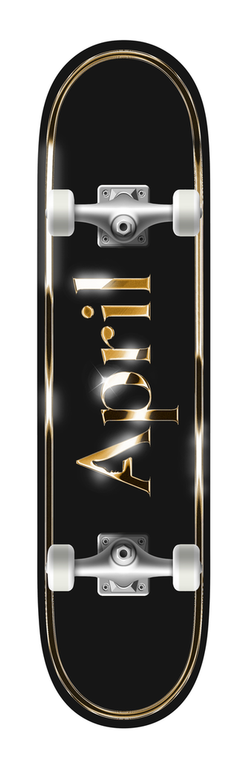 April Logo Golden Black Complete 8.25 - Complete Skateboard