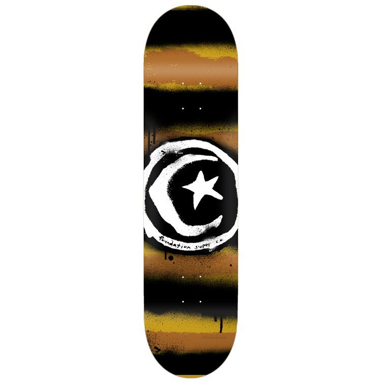 Foundation Team Star & Moon Mustard Di Deck 8.25 - Skateboard Deck