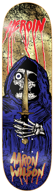 Heroin Aaron Wilson Ko2 Skull Priest Deck 8.5 - Skateboard Deck