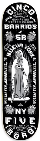 5 Boro Team Cinco Barrios Black Deck 8.75 - Skateboard Deck