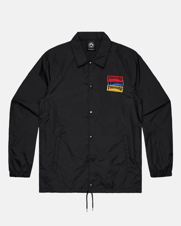 Thrasher Sticker Coach Jacket Black M - Skateboard Jacket