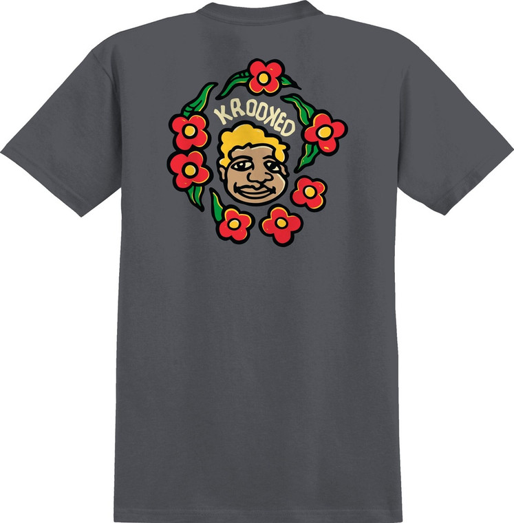 Krooked Mg Charcoal Ss L - Skateboard Tshirt