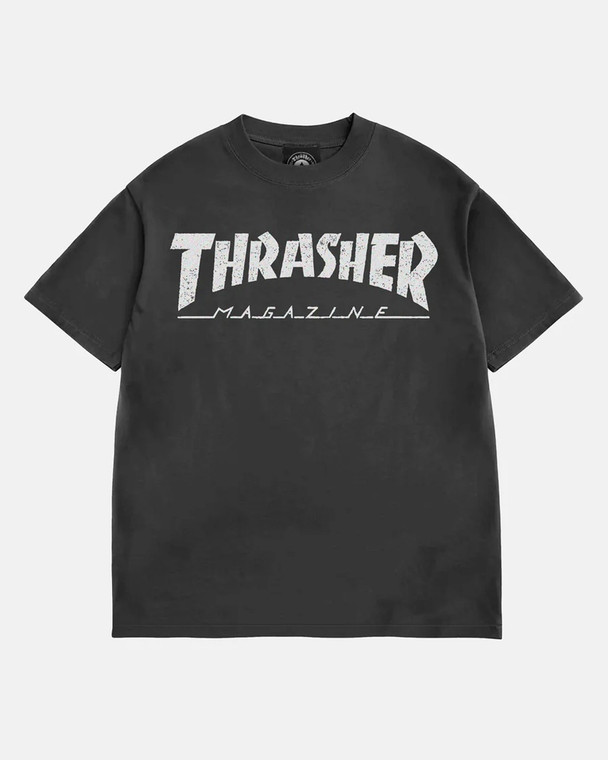 Thrasher Mag Logo Vintage Black Ss M - Skateboard Tshirt
