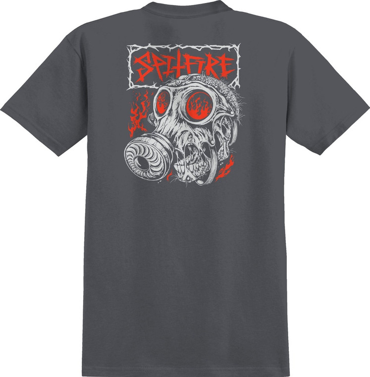 Spitfire Gas Mask Charcoal Ss M - Skateboard Tshirt