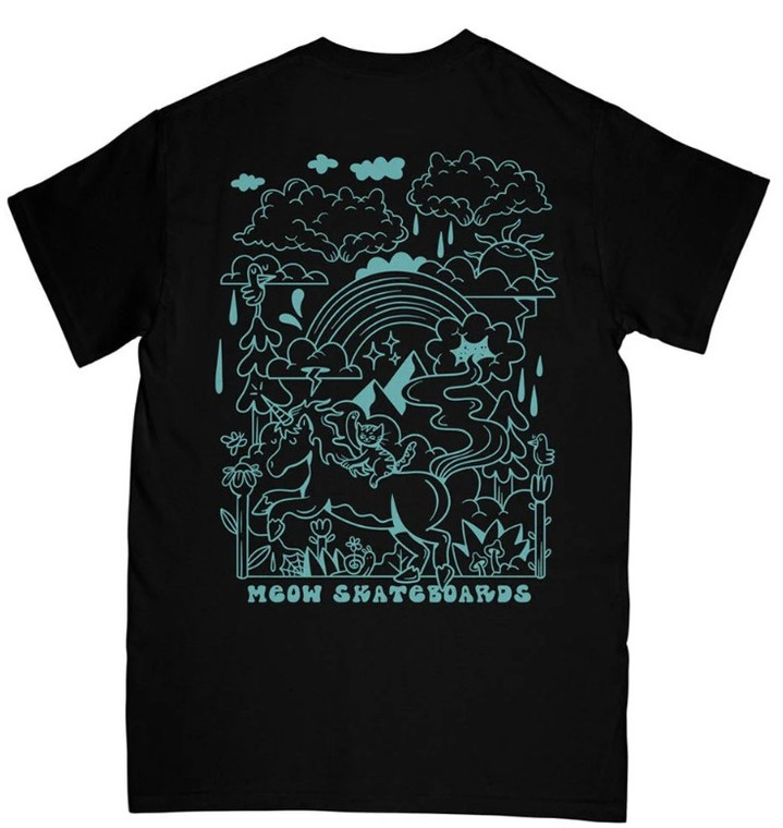 Meow Dream Black Ss L - Skateboard Tshirt