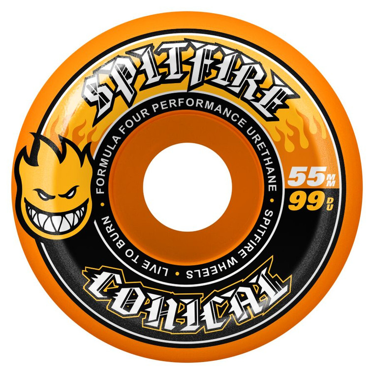 Spitfire Formula Four Conical Orange 55mm 99d (set Of 4) - Skateboard Wheels