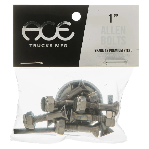 Ace Trucks - 1" Allen Hardware Set Silver - Skateboard Hardware