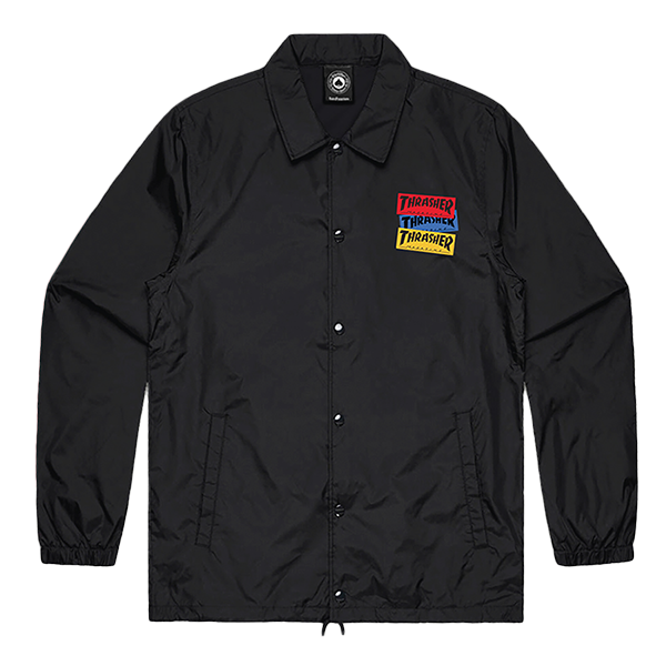 Thrasher - Sticker Coach Jacket Xxl-black - Skateboard Jacket