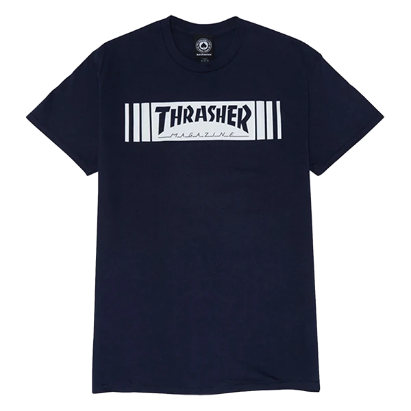Thrasher - Bar Ss L-navy - Skateboard Tshirt