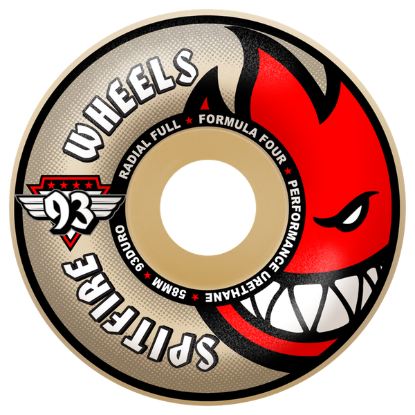 Spitfire - F4 93a Rad Full 58mm Nat - Skateboard Wheels (Set Of Four)