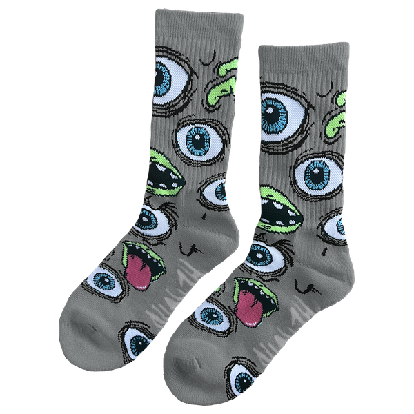 Heroin - Mutant Crew Socks Grey - Skateboard Socks