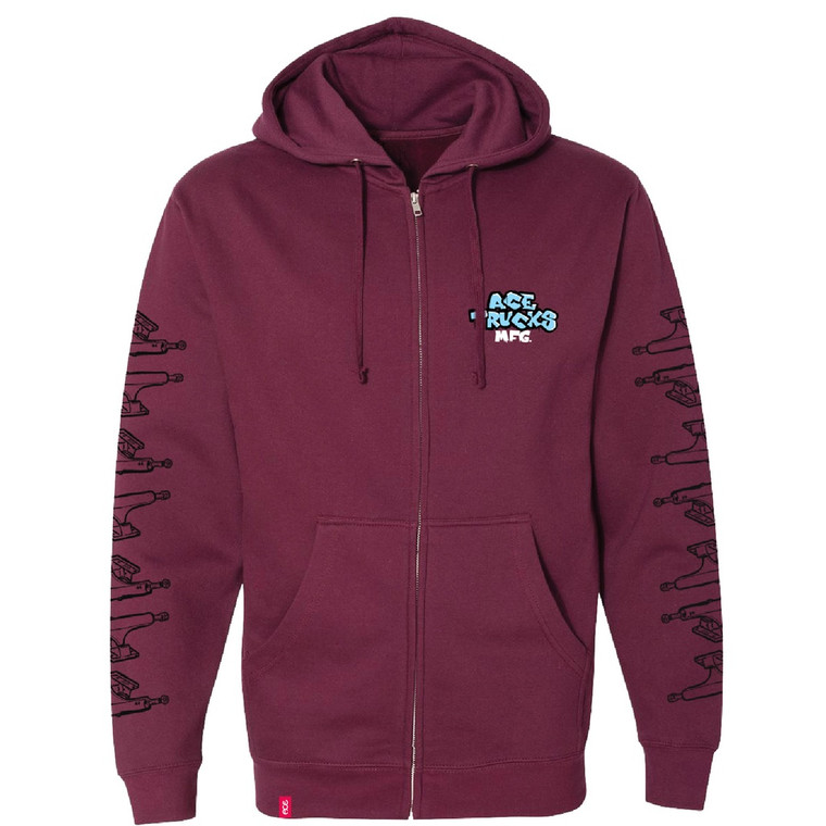 Ace Sketch Maroon Hz/swt L - Skateboard Sweatshirt