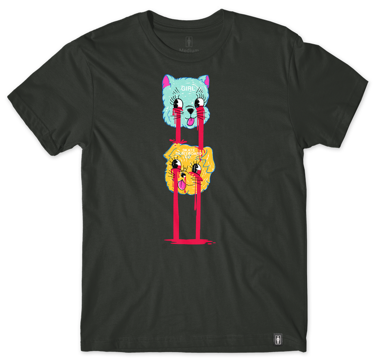 Girl Blood Twins Antique Black Ss Xl - Skateboard Tshirt
