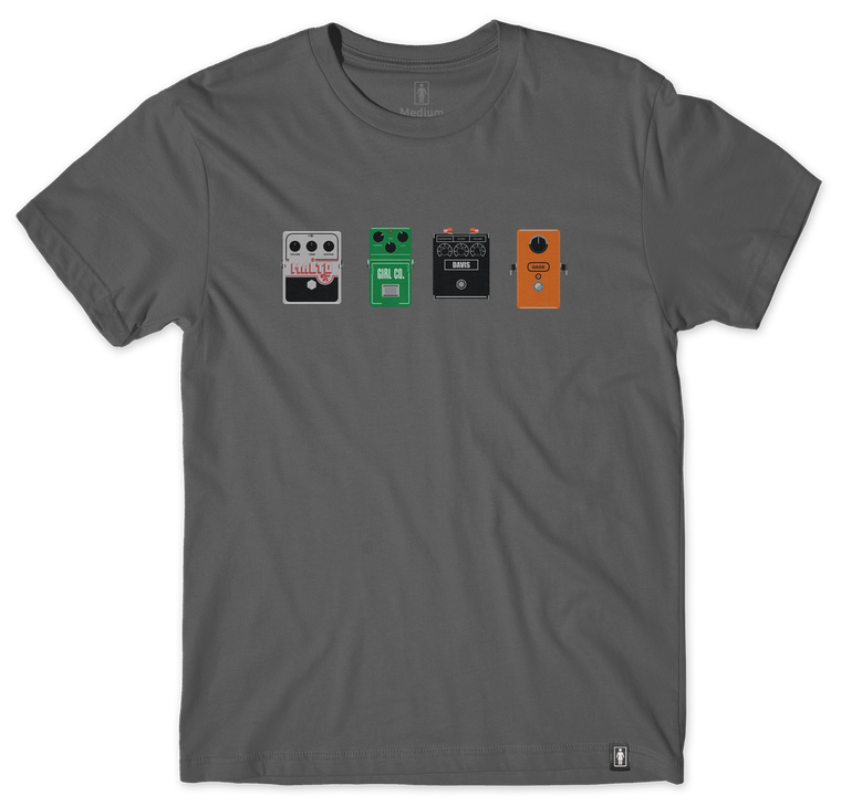 Girl Stomp Pedals Charcoal Ss M - Skateboard Tshirt