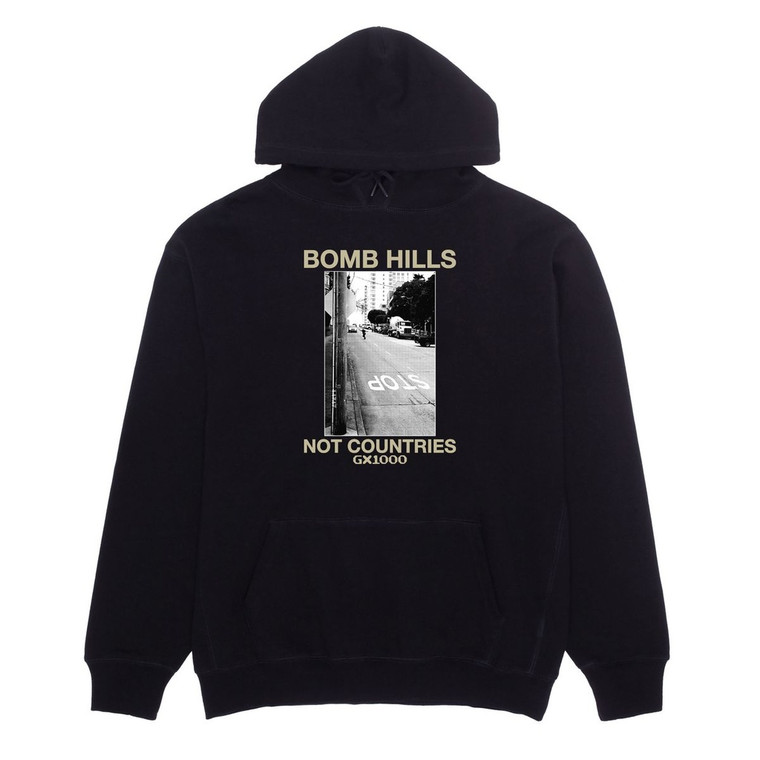 Gx1000 Bomb Hills Not Countries Black/tan Hd/swt M - Skateboard Sweatshirt