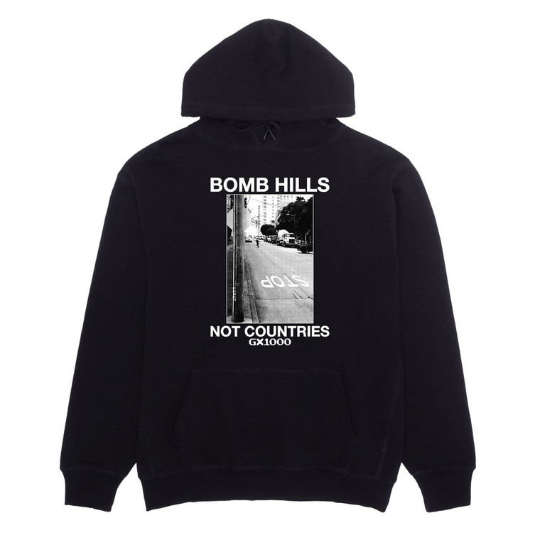 Gx1000 Bomb Hills Not Countries Black/white Hd/swt L - Skateboard Sweatshirt