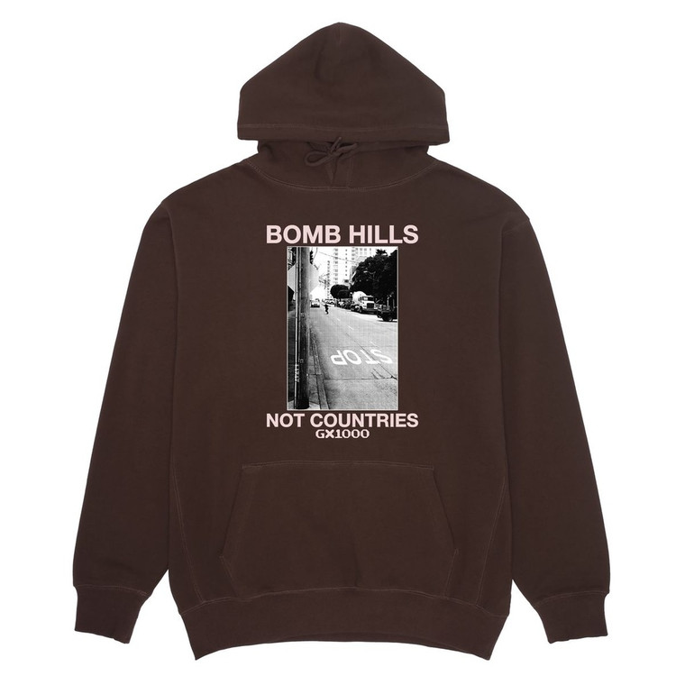 Gx1000 Bomb Hills Not Countries Brown/rose Hd/swt M - Skateboard Sweatshirt