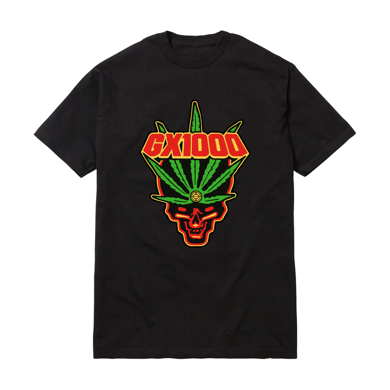 Gx1000 Leaf Black Ss M - Skateboard Tshirt
