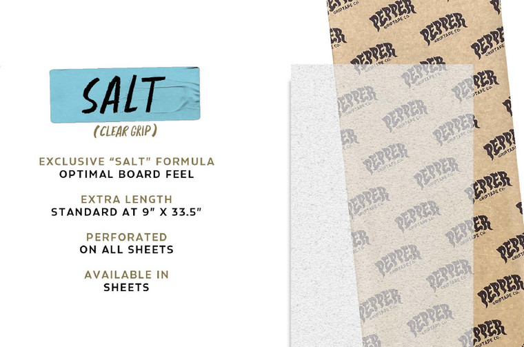 Pepper Salt Clear Griptape 10.5 X 33.50 100/box - Skateboard Grip Tape