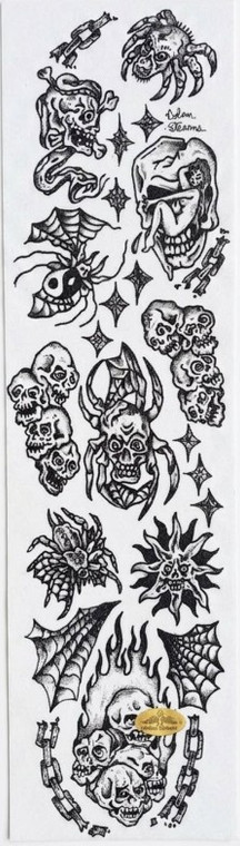 Pvblic Domain Spider Skull Perforated Grip Tape Sheet 9.00 X 33.00 - Skateboard Grip Tape