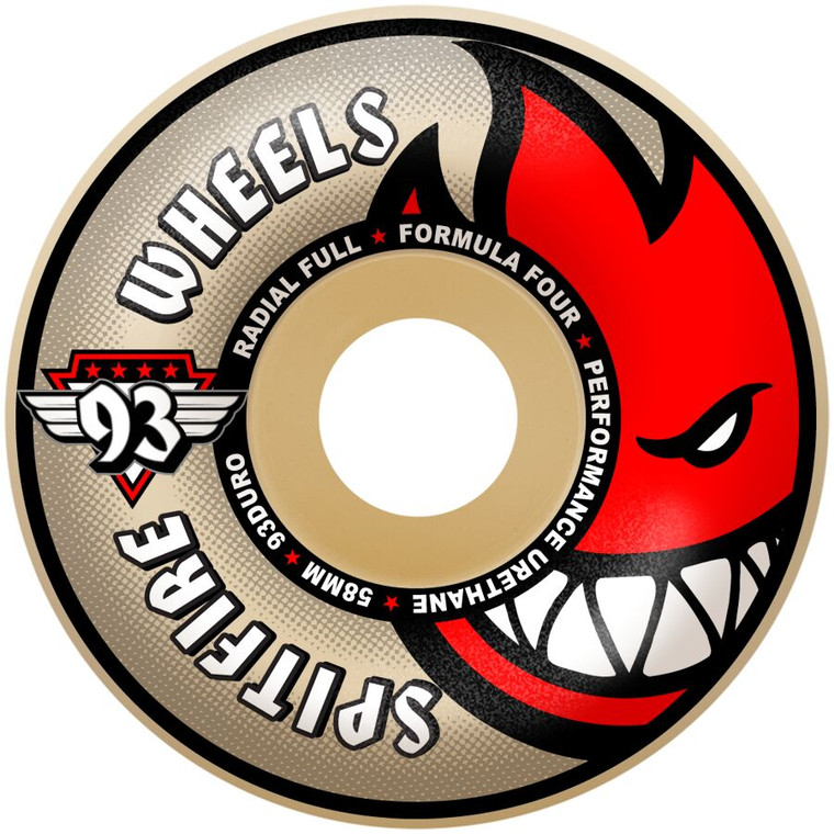 Spitfire Formula Four Radial Full 58mm 93d (set Of 4) - Skateboard Wheels