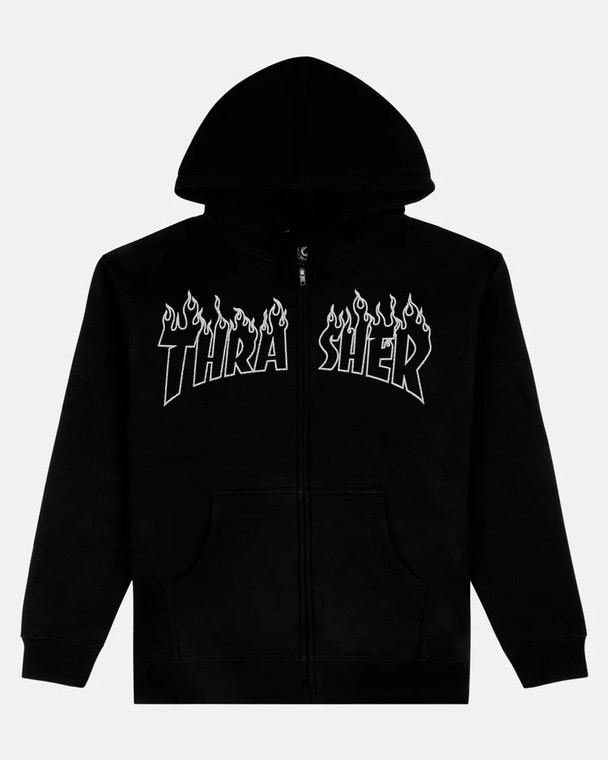 Thrasher Flame Emb. Hz/swt M - Skateboard Sweatshirt