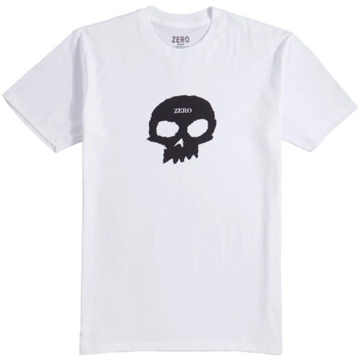 Zero Single Skull White Ss Xxl - Skateboard Tshirt