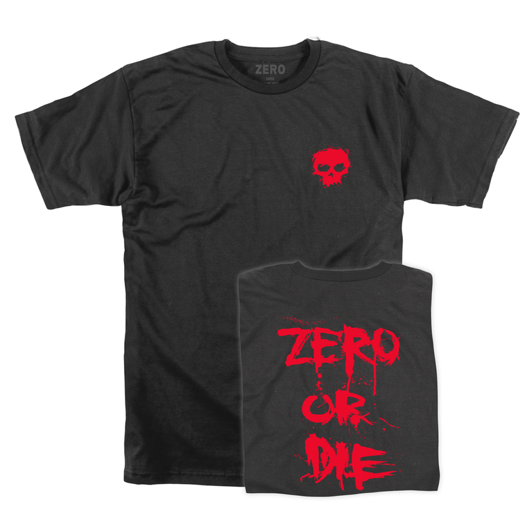 Zero Zero Or Die Black Ss Xl - Skateboard Tshirt