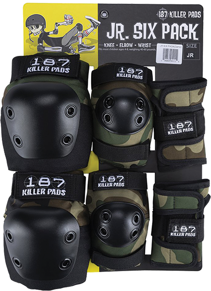 187 - 6 - Pack Junior Pad Set Camo - Skateboard Pads