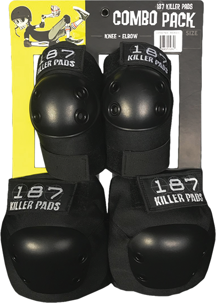 187 - Combo Pack Knee / Elbow Pad Set L / Xl - Black - Skateboard Pads