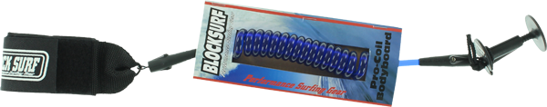 Block Surf - Surf Pro Coiled Blu Bodyboard Leash - Surfboard Leash