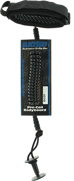 Block Surf - Surf Pro Coiled Bicept Blk Bodyboard Leash - Surfboard Leash