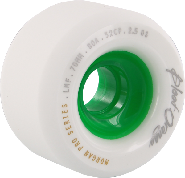 Blood Red Orange - Orange Morgan 70mm 80a Wht / Grn - (Set of Four) Skateboard Wheels