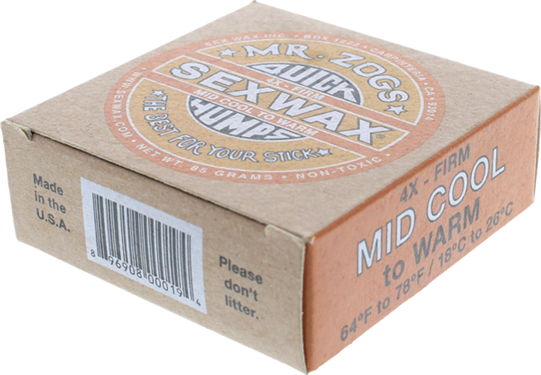 Sex Wax - Humps 4x Orange - Firm - Single Bar - Surfboard Wax