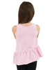 Girls Sleeveless Top Tank - Attached Ruffled Peplum