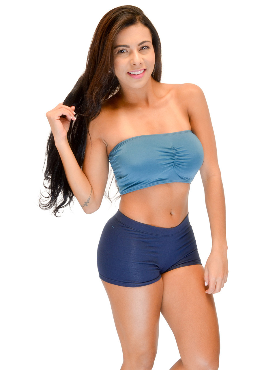 Women Summer Tube Top, Swim Top. 2 Layers Included Inserted Bra Cups.