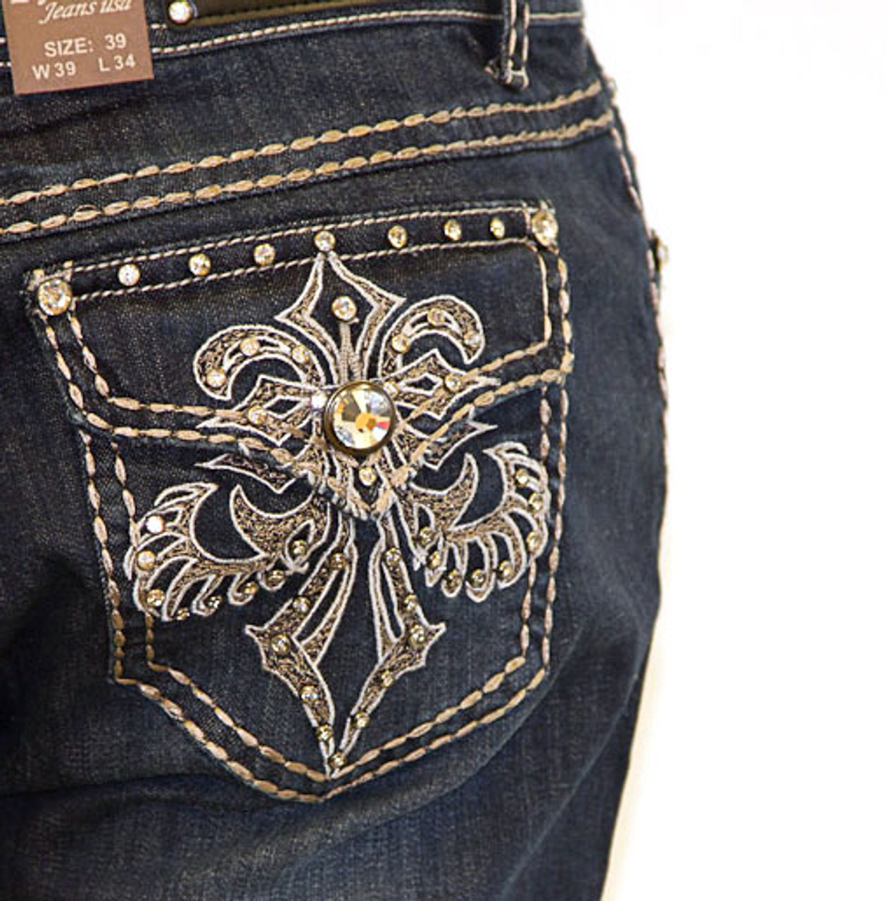 plus size rhinestone jeans