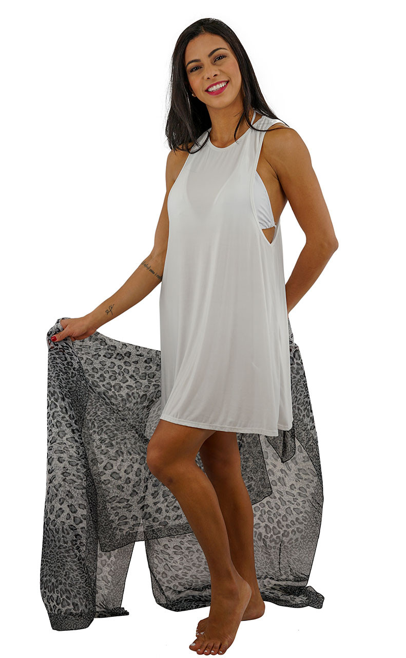 white swim cover up dress