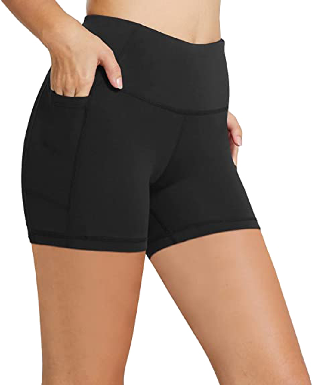 Feelj Biker Shorts - Short De Sport Court Pour Femme Avec Poche - Zwart S