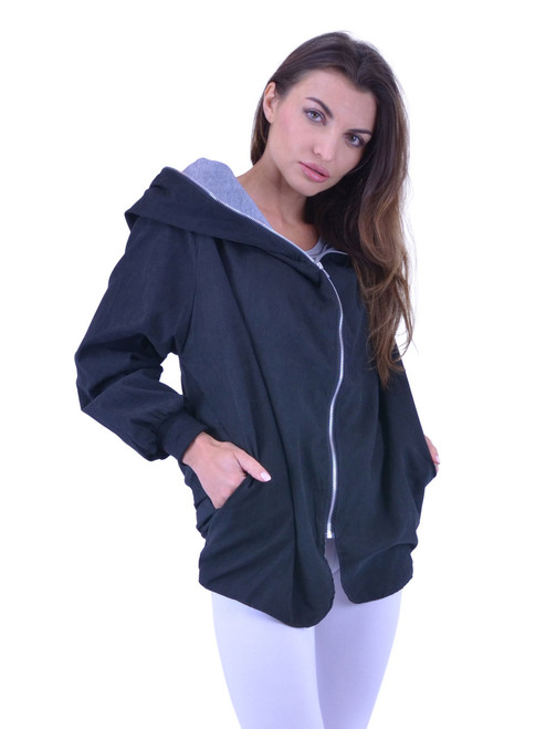 Women Zipper Hoodie Jacket - Two Pockets, Plus Sizes| Free ...