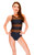 VF-Sport - One Piece Swimsuit, Black Mesh Panels Top