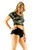 Crop Top - Short Sleeve Army Camouflage  (Junior & Junior Plus)